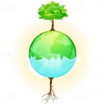 Trees on Blue and Green Globe